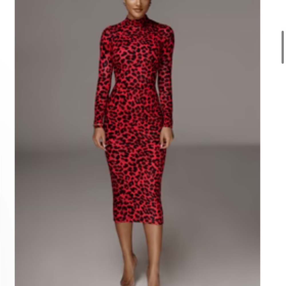 JLUXLABEL red cheetah dress